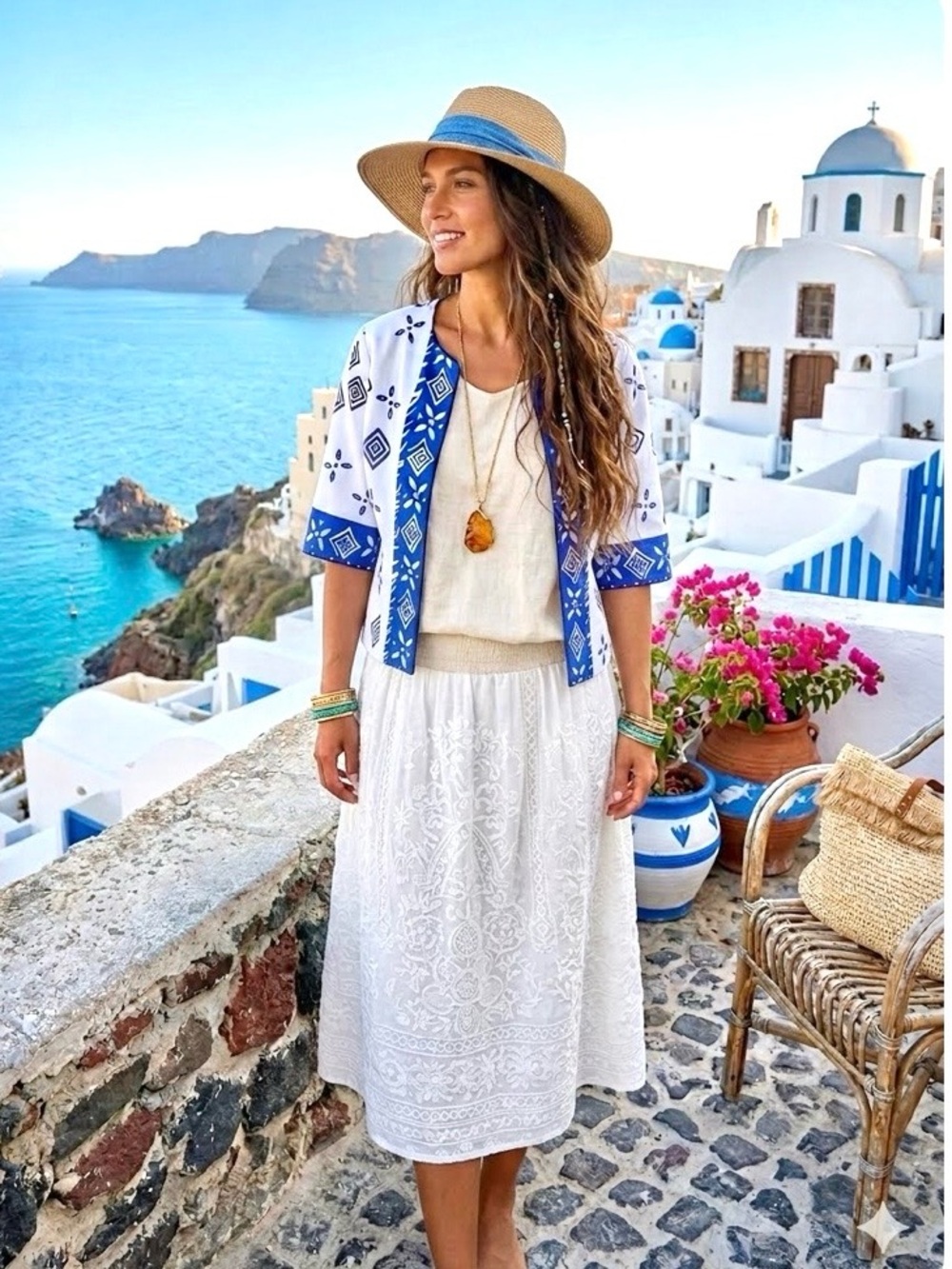 Mediterranean coastal vibe boho summer jacket cardi w resort vacay beach vibe